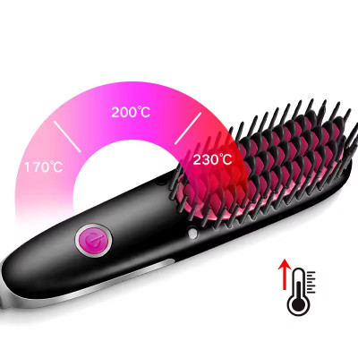 جهاز فرد كهربائي محمول مطلي بالسيراميك ، مشط ساخن...