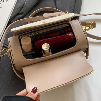 حقيبة كروس نسائية مربعة الشكل حقيبة يد كلاسيكية مت...