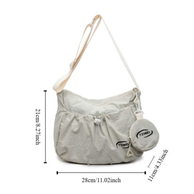 حقيبة كتف برباط كاجوال بسيطة وخفيفة الوزن وسعة كبي...