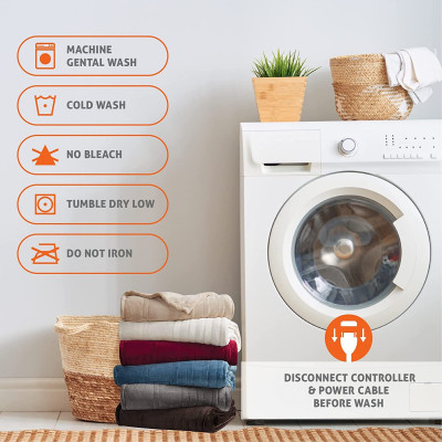 بطانية كهربائية فاخرة 6 مستويات تدفئة بتحكم رقمي و...