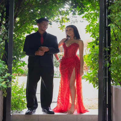 رائعة مثير الأحمر الديكور شرابة الخامس الرقبة الجا...