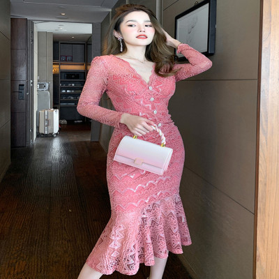 ربيع أنيقة الجنية ماكسي فساتين للنساء الوردي شير ا...