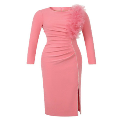 مأدبة مساء فستان المرأة أنيقة نمط زهرة الديكور طيا...