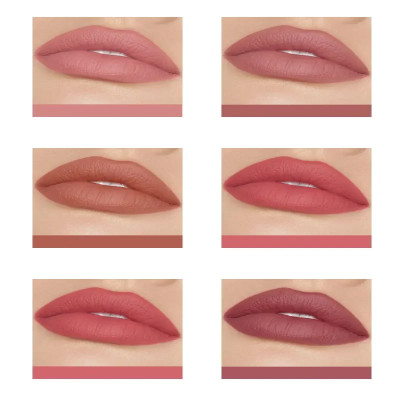 6 قطعة/صندوق المخملية ماتي ملمع الشفاه مجموعة أحمر...