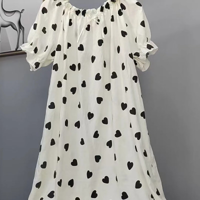 قميص نوم قطني سحابي لصيف 2025، لطيف وفضفاض، مقاس ك...