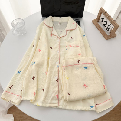 ملابس نوم قطنية من Cloud للسيدات بأكمام طويلة وسرا...