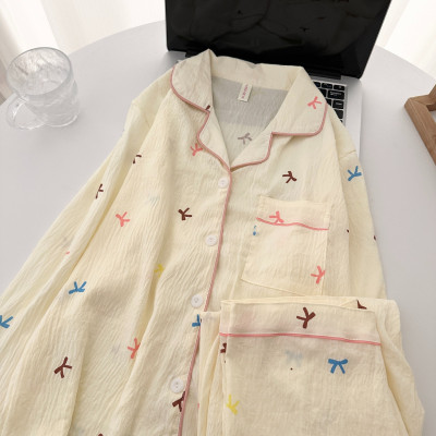 ملابس نوم قطنية من Cloud للسيدات بأكمام طويلة وسرا...