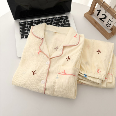 ملابس نوم قطنية من Cloud للسيدات بأكمام طويلة وسرا...