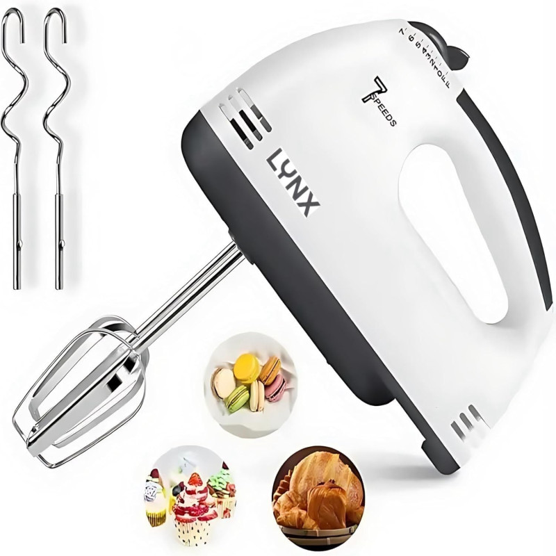 خلاط يدوي 150 واط من لينكس، 4 ملحقات، زر إخراج اما...