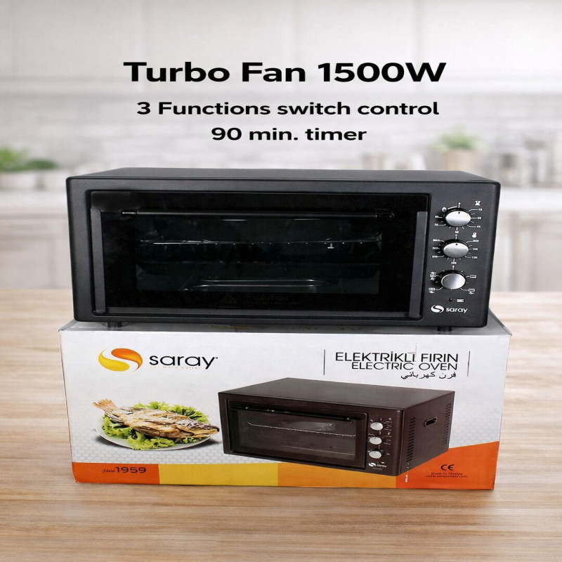 فرن كهربائي NOV-5030 بقوة 1500 واط، مزود بمروحة تو...