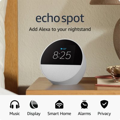 كل ساعة منبه ذكية أصلية جديدة من Echo Spot Smart W...