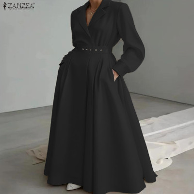 فستان عمل نسائي للخريف OL ZANZEA 2025 فساتين مكتب...