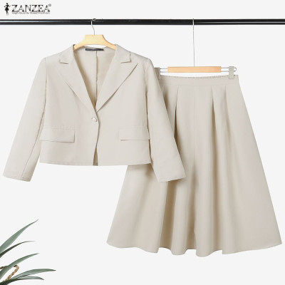 ZANZEA مكتب النساء 2 قطعة مجموعات الخريف وتتسابق 2...
