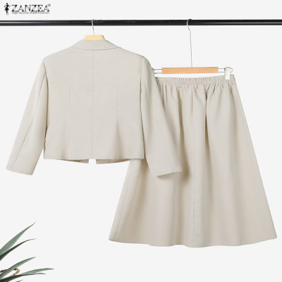 ZANZEA مكتب النساء 2 قطعة مجموعات الخريف وتتسابق 2...