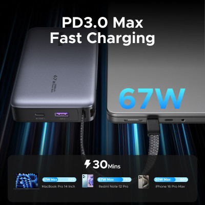 كابل باور بانك UGREEN 67 وات 20000 مللي أمبير في ا...