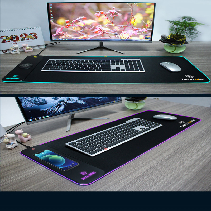 لوحة ماوس قيمنق بشحن لاسلكي مغناطيسي وإضاءة حجم 90...