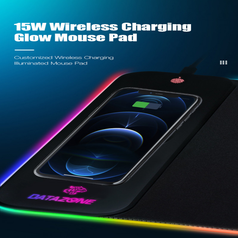 لوحة ماوس قيمنق بشحن لاسلكي مغناطيسي وإضاءة حجم 90...