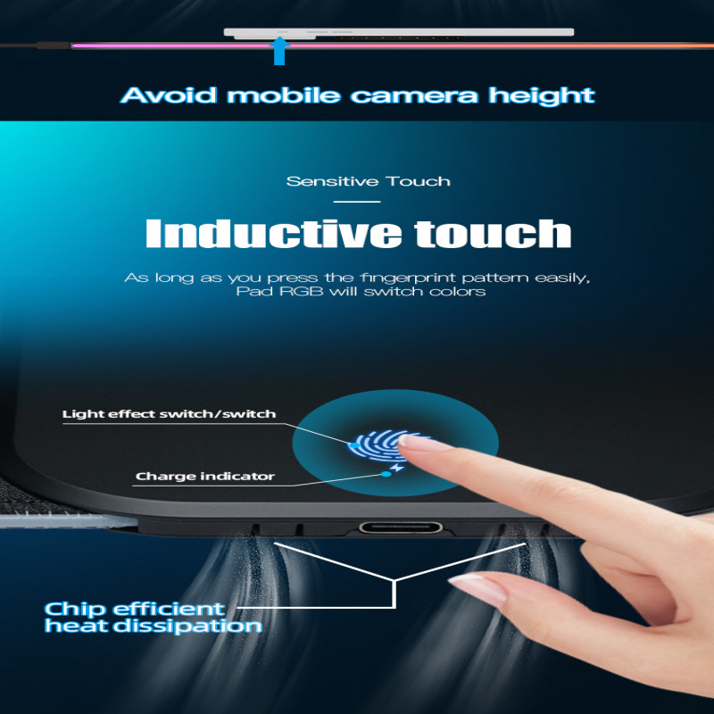 لوحة ماوس قيمنق بشحن لاسلكي مغناطيسي وإضاءة حجم 90...