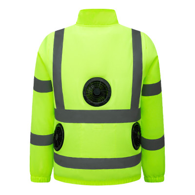 سترة تبريد بمراوح مزدوجة وأكمام طويلة للعمل الميدا...