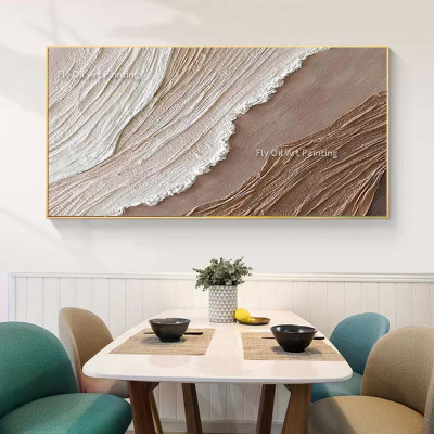 لوحة زيتية لأمواج المحيط بمادة مجردة ، قماش نسيج ث...