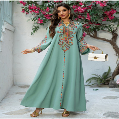 عباية فستان للنساء مطرز فيستدوس لارجوس إسلام عربي...