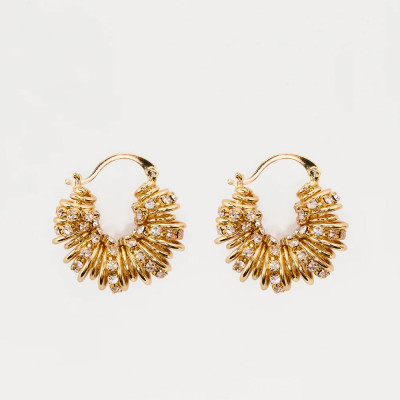 خمر الجوف حجر الراين دوامة هوب أقراط الزفاف للنساء...