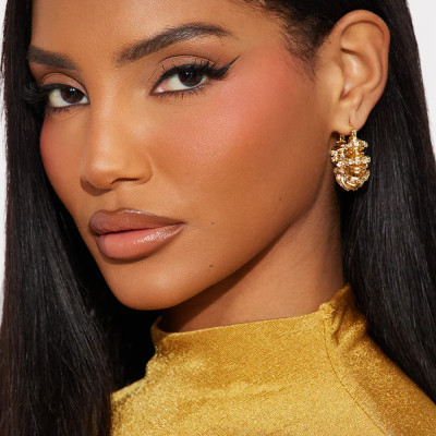 خمر الجوف حجر الراين دوامة هوب أقراط الزفاف للنساء...