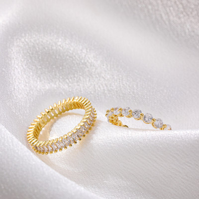 خواتم مرصعة بأحجار الكريستال الشفاف للسيدات خواتم...