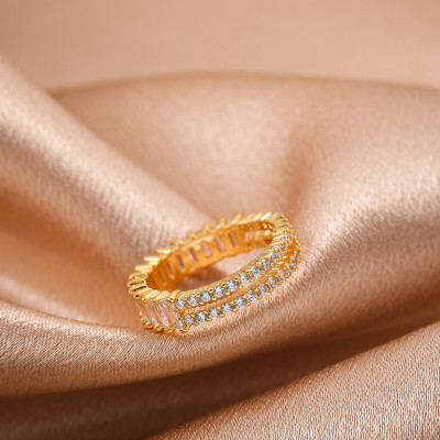 خواتم مرصعة بأحجار الكريستال الشفاف للسيدات خواتم...