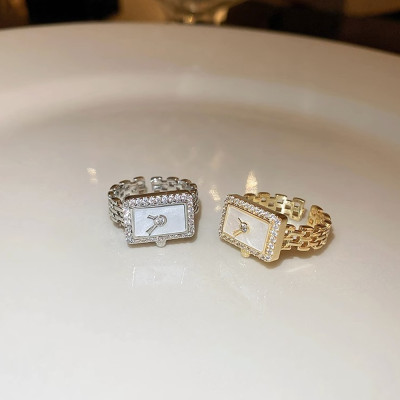 الموضة الإبداعية شل ساعة شكل حلقة النساء فنجر اكسس...