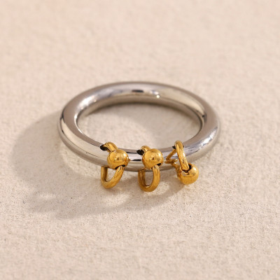 316L الفولاذ المقاوم للصدأ لونين مزيج اللون خواتم...