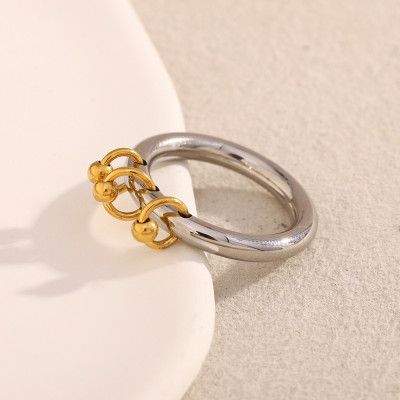 316L الفولاذ المقاوم للصدأ لونين مزيج اللون خواتم...