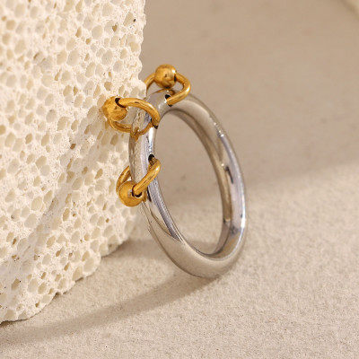 316L الفولاذ المقاوم للصدأ لونين مزيج اللون خواتم...