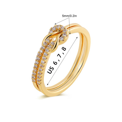 خواتم بلون فضي بطبقة مزدوجة للنساء والفتيات ، زركو...