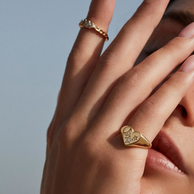 الكلاسيكية مطعمة الزركون ستار القمر خواتم للنساء م...