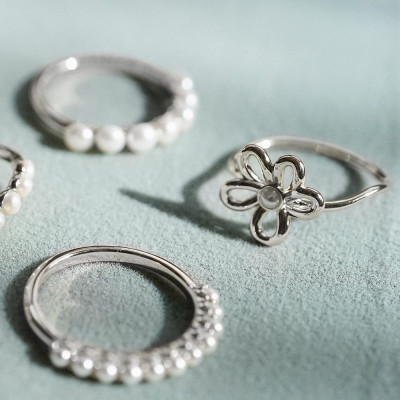 الفرنسية شيك الجوف زهرة شكل خاتم الزواج للنساء مقا...