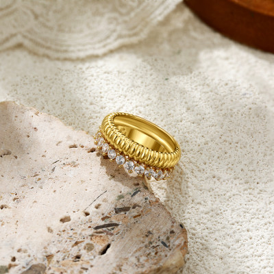 الأزياء مكعب الربط الزركون خاتم النساء الملحقات با...