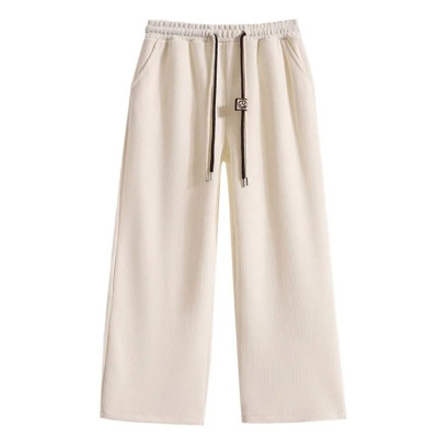 خريف شتاء سميكة الصوف بنطال ذو قصة أرجل واسعة المر...