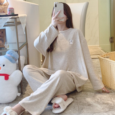 ملابس نوم شتوية كبيرة الحجم كاجوال من المخمل الأغن...