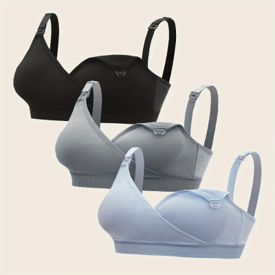 حمالة صدر للرضاعة مفتوحة أمامية جيدة التهوية ، ملا...