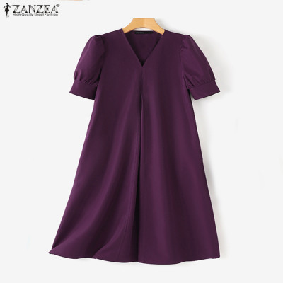 Zazeza-فساتين نسائية بفتحة رقبة على شكل حرف V ، أح...