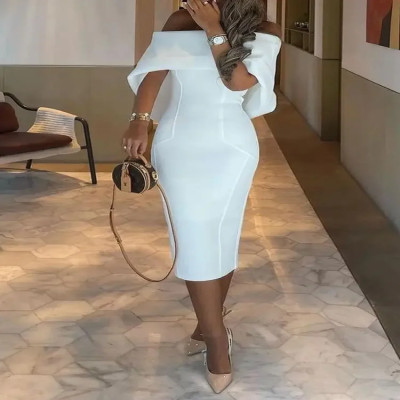 فستان أنيق بدون أكتاف للنساء بتصميم كيب صيفي رفيع...