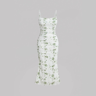 فستان بدون أكمام للسيدات مطبوع صيفي مثير ملابس خرو...