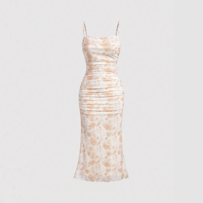 فستان بدون أكمام للسيدات مطبوع صيفي مثير ملابس خرو...