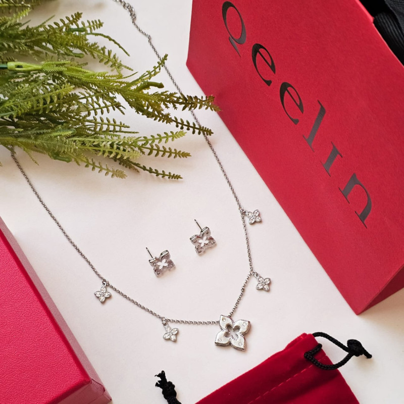 طقم سلسال وحلق من ماركة كوين