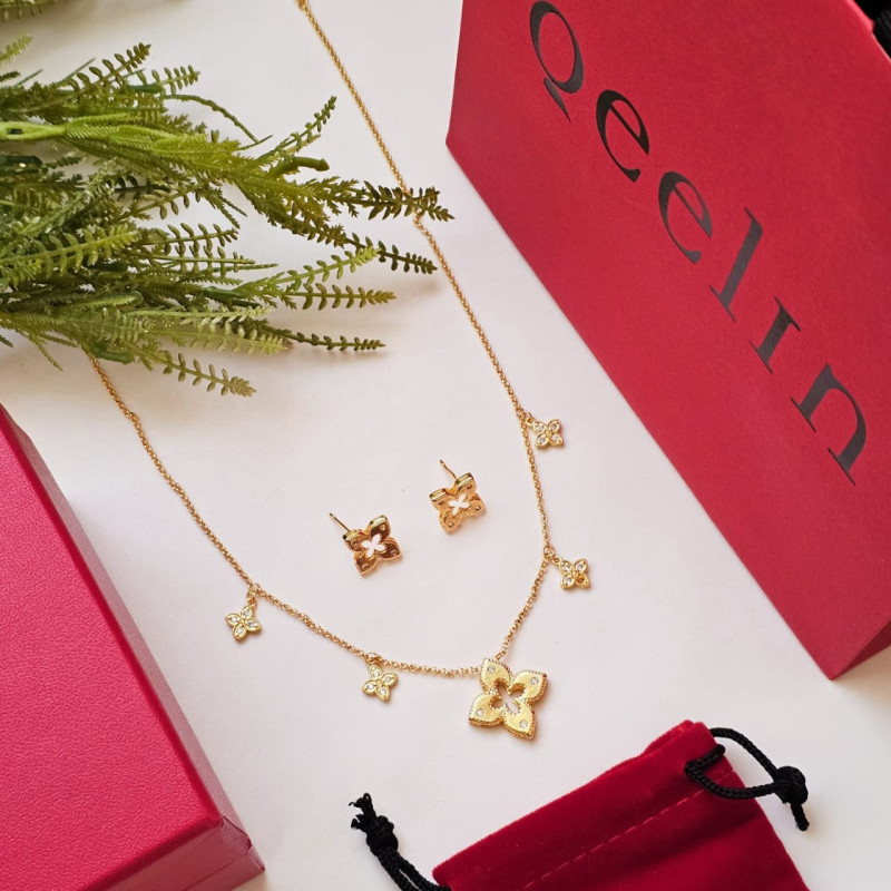 طقم سلسال وحلق من ماركة كوين