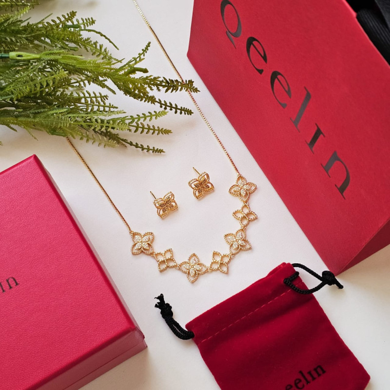 طقم سلسال وحلق من ماركة كوين