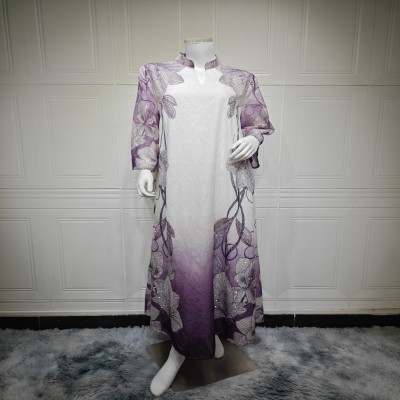 جلابية الإسلامية عباية نسائية مطرزة مطبوعة رداء عر...