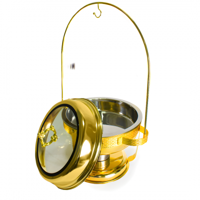 سخان بوفيه استيل دائري ذهبي 4.5 لتر