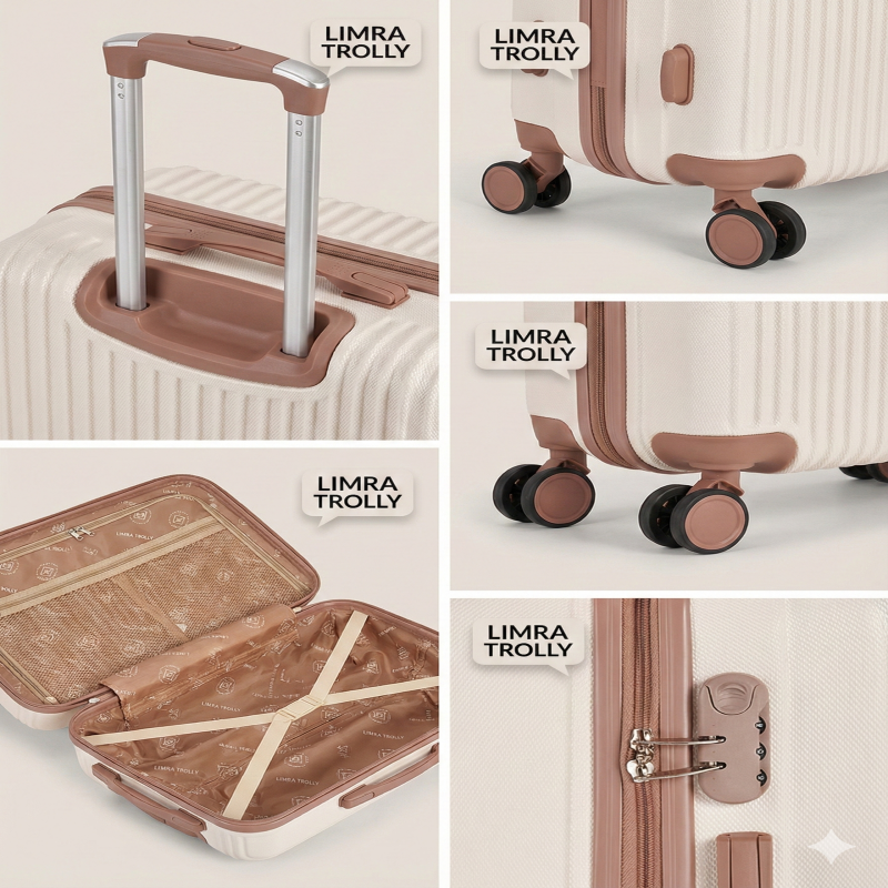 ليمرا طقم شنط سفر مكون من 6 حقائب أمتعة بعجلات متي...